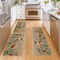 Artoid Mode Wood & Butterfly Spring Kitchen Rug Set – 3 Low-Profile Floor Mats (17"x29", 17"x36", 17"x47")